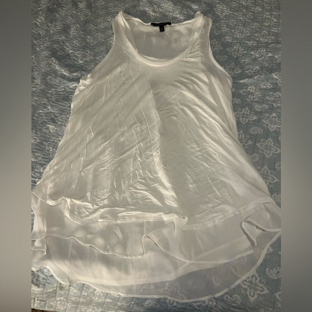 Banana Republic White Multilayered Top Elegant Layered Blouse Women’s Size M